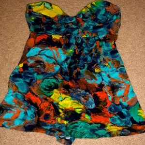 SOLD Lush strapless multicolored top